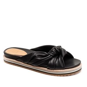 BILL BLASS PADGET KNOTTED SLIDE SANDAL IN BLACK SIZE 10